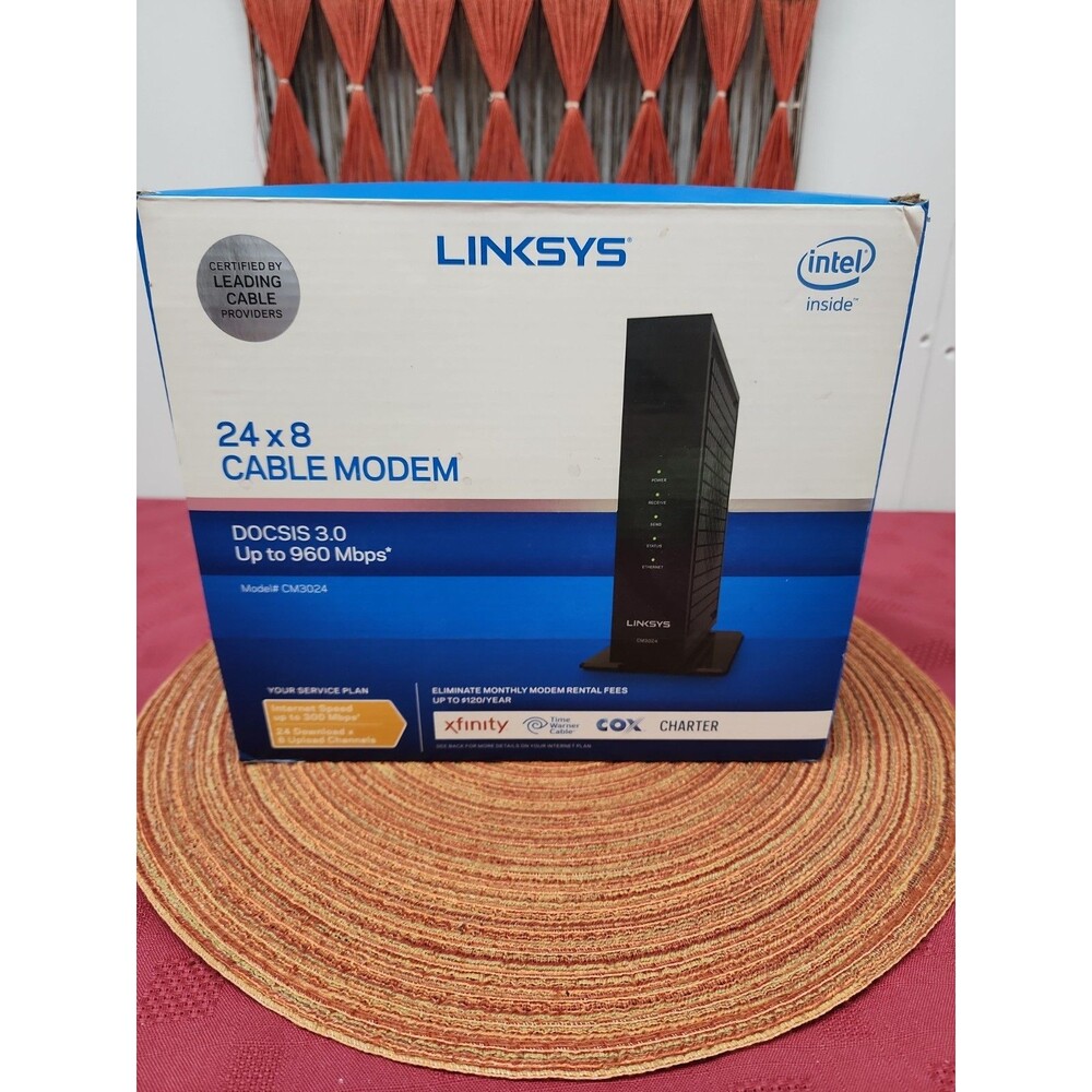 LINKSYS CM3024 High Speed DOCSIS 3.0 24x8 Cable Modem Tested Working